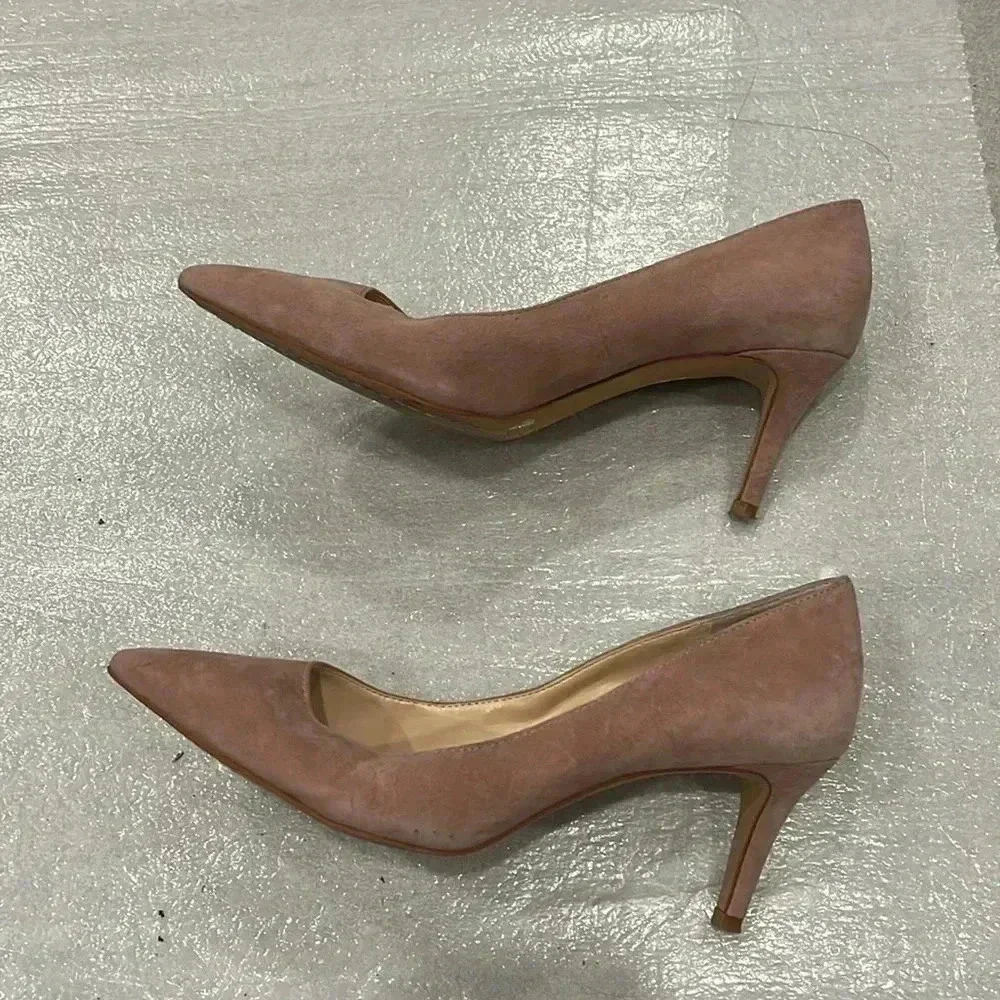 [US7.5/EU37.5]Vince Camuto Tanela Blush Pink Suede  Pointed Toe Pump 3”Heels - Picture 3 of 8